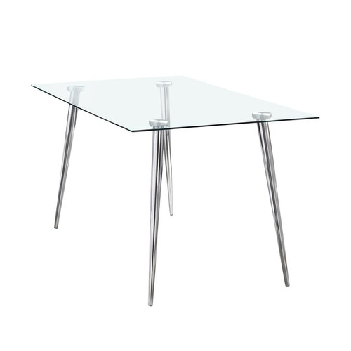 Coaster Furniture Gilman Clear Chrome Dining Table