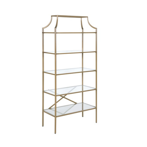 Coaster Furniture Serena Gold Clear 5 Tier Bookcase