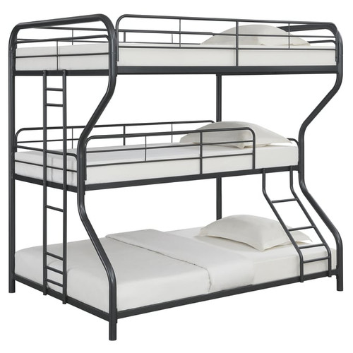 Coaster Furniture Garner Gunmetal Full Twin Full Triple Bunk Bed