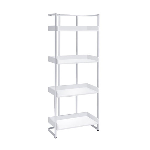 Coaster Furniture Ember White Chrome Bookcase