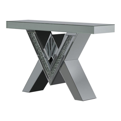 Coaster Furniture Taffeta Silver V Shaped Sofa Table