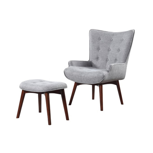 Coaster Furniture Willow Grey Accent Chair with Ottoman