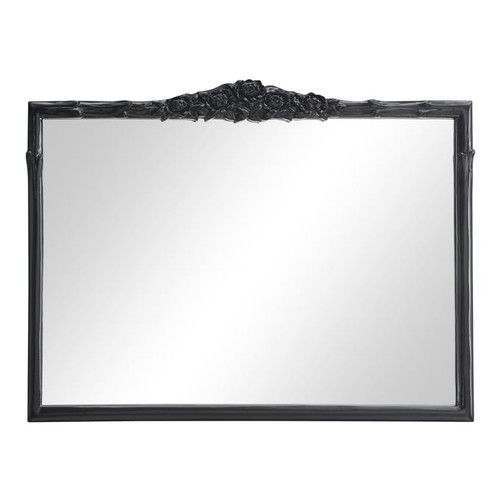 Coaster Furniture Sylvie Glossy Black Rectangular Mantle Mirror