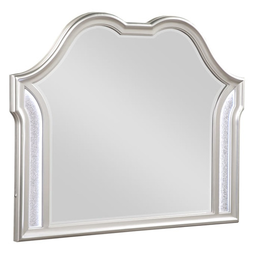 Coaster Furniture Evangeline Silver Oak Camel Top Mirror