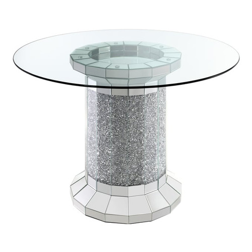 Coaster Furniture Ellie Clear Pedestal Round Counter Height Table