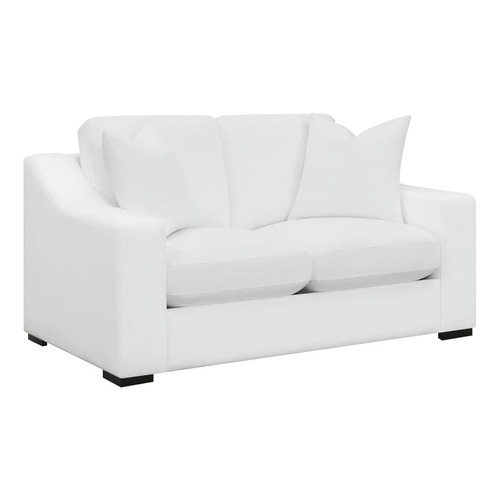 Coaster Furniture Ashlyn White Sloped Arms Loveseat