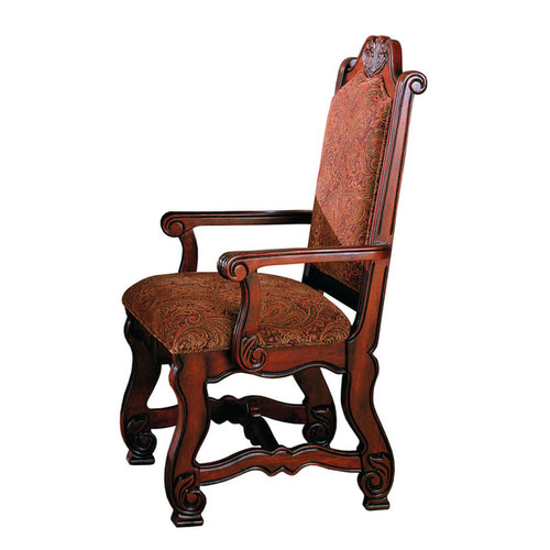 2 Crown Mark Neo Renaissance Warm Cherry Arm Chairs