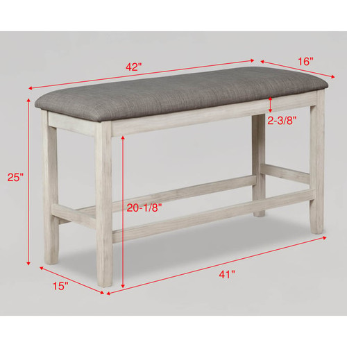 Crown Mark Nina White Counter Height Benches