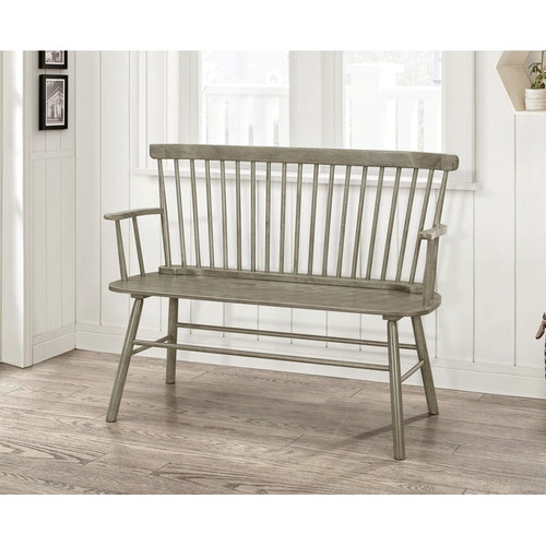 Crown Mark Jerimiah Grey Spindleback Bench