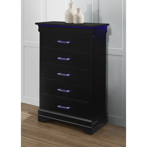 Global Furniture Charlie Black Chests With LED