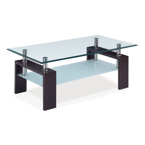 Global Furniture T646 Clear Dark Brown Coffee Table