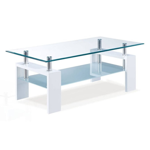 Global Furniture T648 Clear White Coffee Table