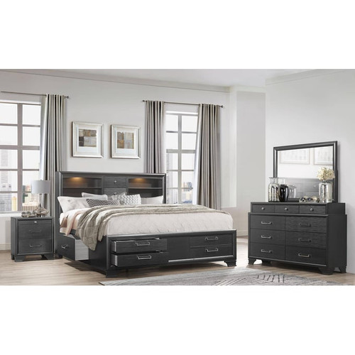 Global Furniture Jordyn Grey Wood Beds