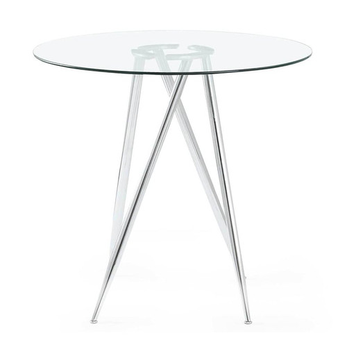 Global Furniture D1503 Clear Silver Bar Table