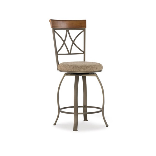 Powell Furniture Hamilton Taupe Beige Swivel Counter Height Stool