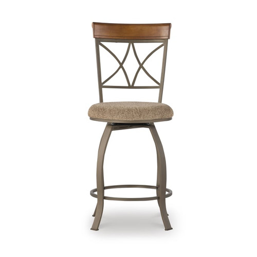 Powell Furniture Hamilton Taupe Beige Swivel Counter Height Stool