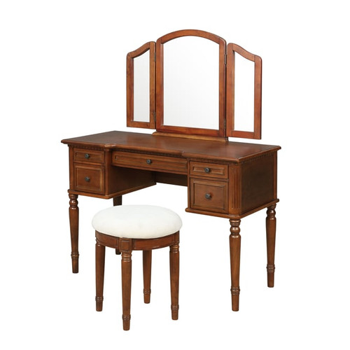 Powell Furniture Cherry Off White Vanity Set