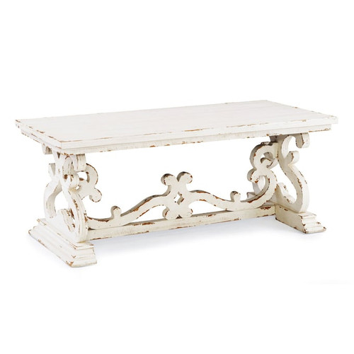Powell Furniture Renck Distressed White Coffee Table
