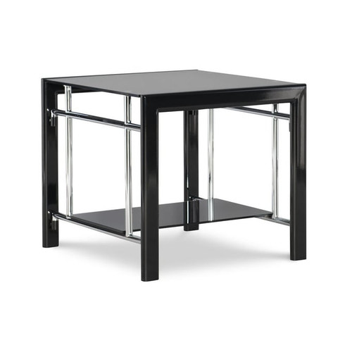 Powell Furniture Black Glass End Table