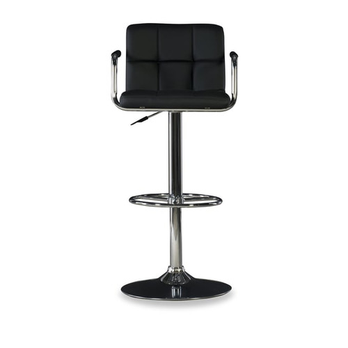 Powell Furniture Black Chrome Quilted Barstool