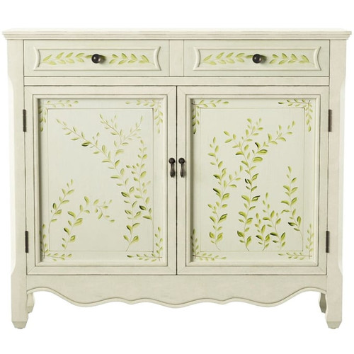 Powell Furniture White Hand Painted 2 Doors Console