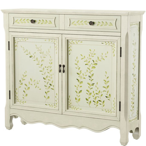 Powell Furniture White Hand Painted 2 Doors Console