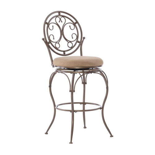 Powell Furniture Baila Tan Scroll Circle Back Barstool