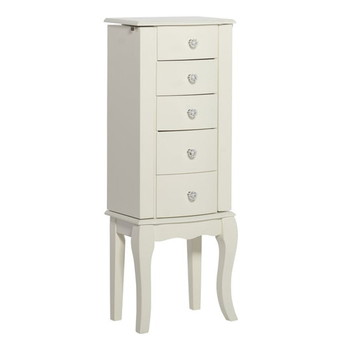 Powell Furniture White Solid Wood Jewelry Armoire