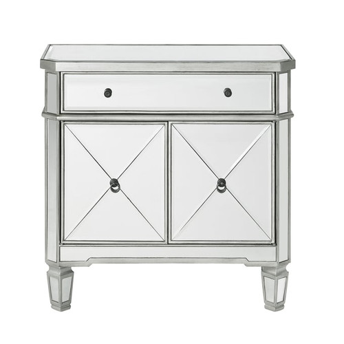 Powell Furniture Grey 2 Doors Mirrored Console