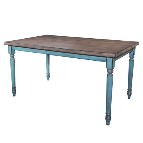 Powell Furniture Willow Teal Blue Rectangle Dining Table