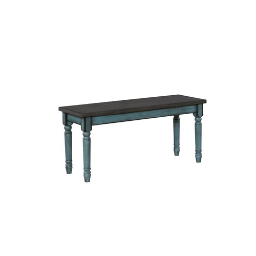 Powell Furniture Willow Teal Blue Solid Seat Bench