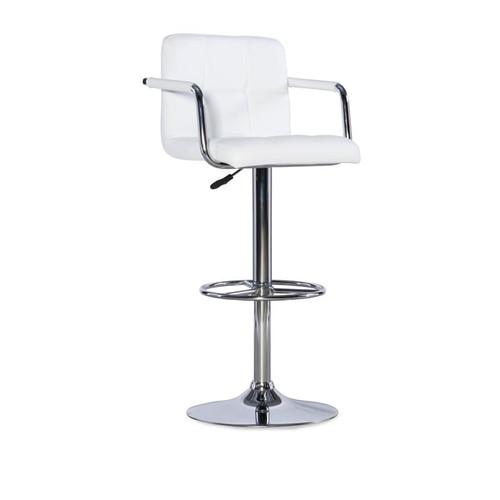 Powell Furniture White Chrome Quilted Barstool