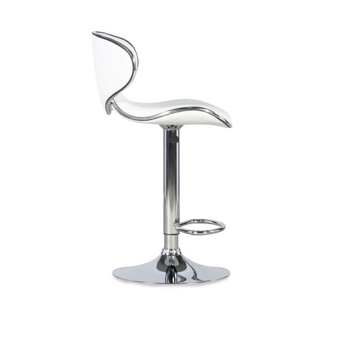 Powell Furniture Rounded Back White Adjustable Bar Stool