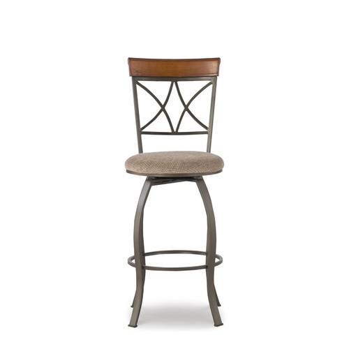 Powell Furniture Hamilton Medium Cherry Taupe Swvel Bar Stool