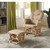 Acme Furniture Rehan Taupe Natural Oak 2pc Glider Chair and Ottoman Set