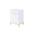 Acme Furniture Ottey White High Gloss Gold Cabinet