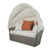 Acme Furniture Salena Beige Gray Patio Canopy Sofa and Ottoman