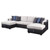 Acme Furniture Merill Beige Black Sectional Sofa with Sleeper