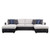 Acme Furniture Merill Beige Black Sectional Sofa with Sleeper