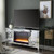 Acme Furniture Noralie Mirrored TV Stand with Door Fireplace