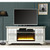 Acme Furniture Noralie Mirrored TV Stand with Fireplace with 2 Doors