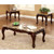 Furniture of America Lechester Dark Oak Ivory 3pc Coffee Table Set