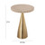 TOV Furniture Celeste Natural Stone Gold Ribbed Side Table