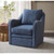 Olliix Madison Park Brianne Navy Wide Seat Swivel Arm Chairs