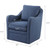 Olliix Madison Park Brianne Navy Wide Seat Swivel Arm Chairs