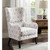 Olliix Madison Park Arianna Grey White Swoop Wing Chair