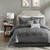 Olliix Madison Park Trinity Grey Queen Charmeuse 7pc Comforter Sets