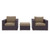 Modway Furniture Convene 3pc Outdoor Patio Chair and Ottoman Sets