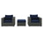 Modway Furniture Sojourn 3pc Outdoor Chairs and Ottoman Sets