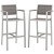 2 Modway Furniture Shore Silver Gray Outdoor Patio Bar Stools